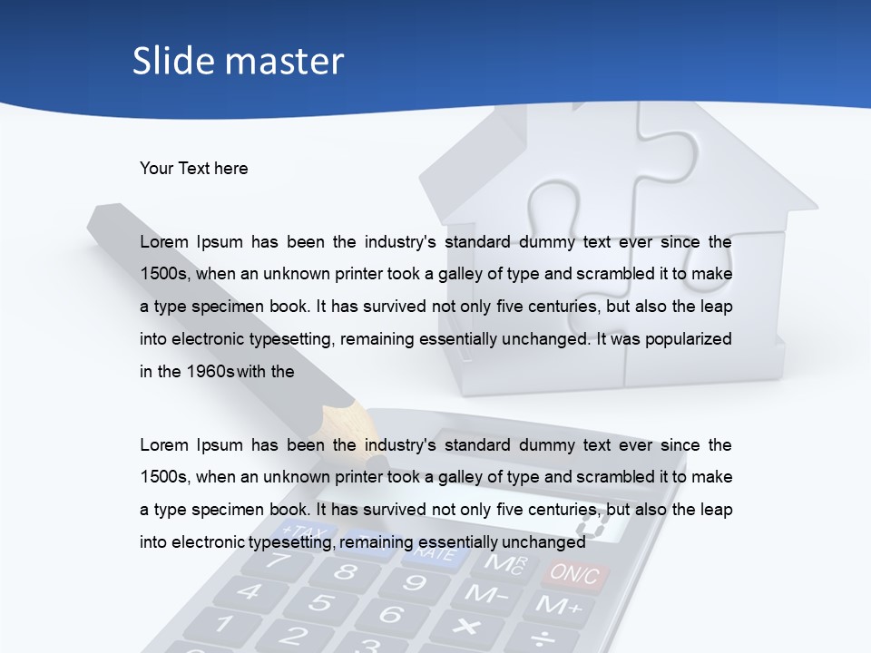 Silver White Background Jigsaw PowerPoint Template