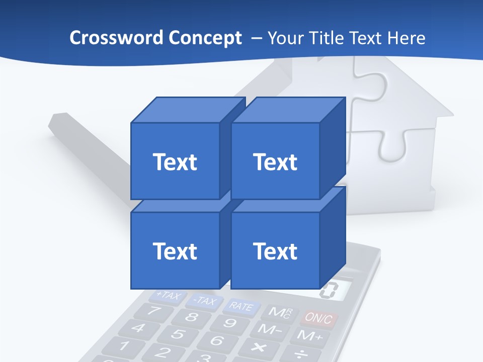 Silver White Background Jigsaw PowerPoint Template