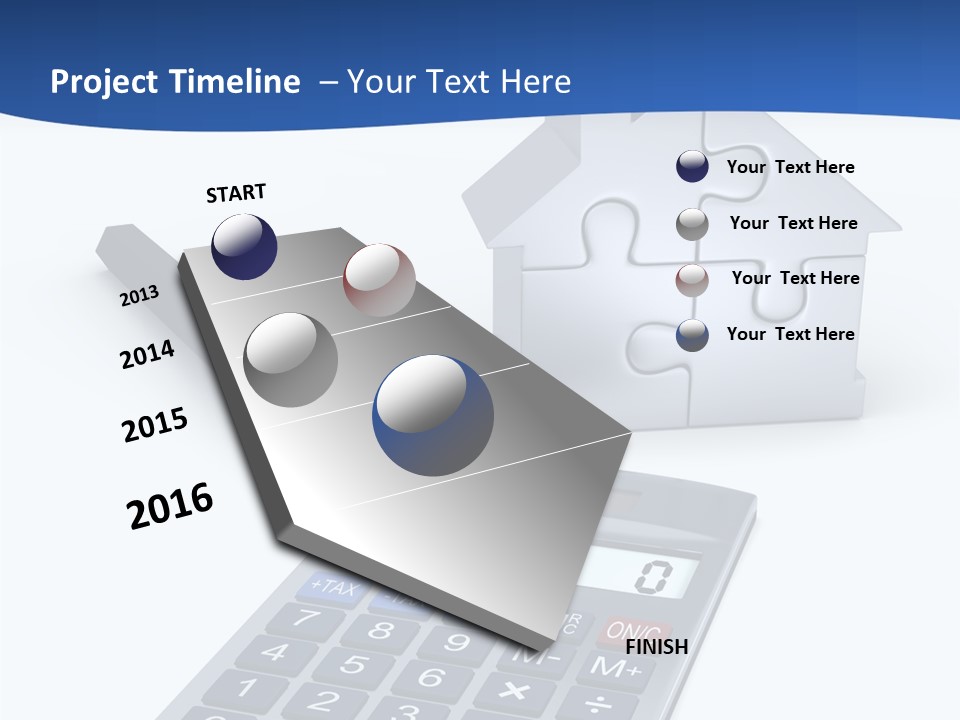 Silver White Background Jigsaw PowerPoint Template