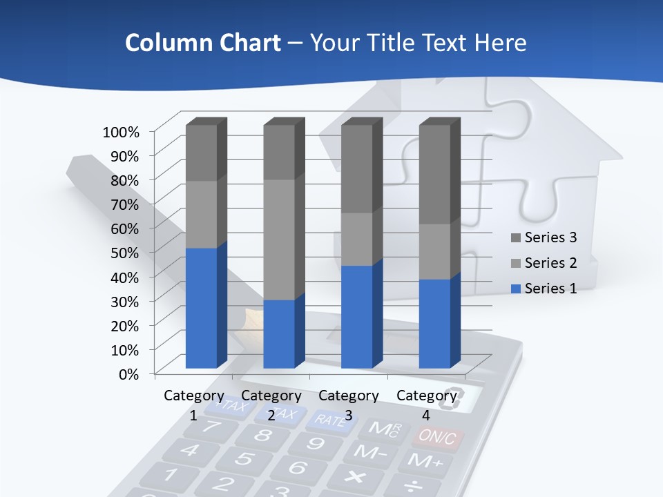 Silver White Background Jigsaw PowerPoint Template
