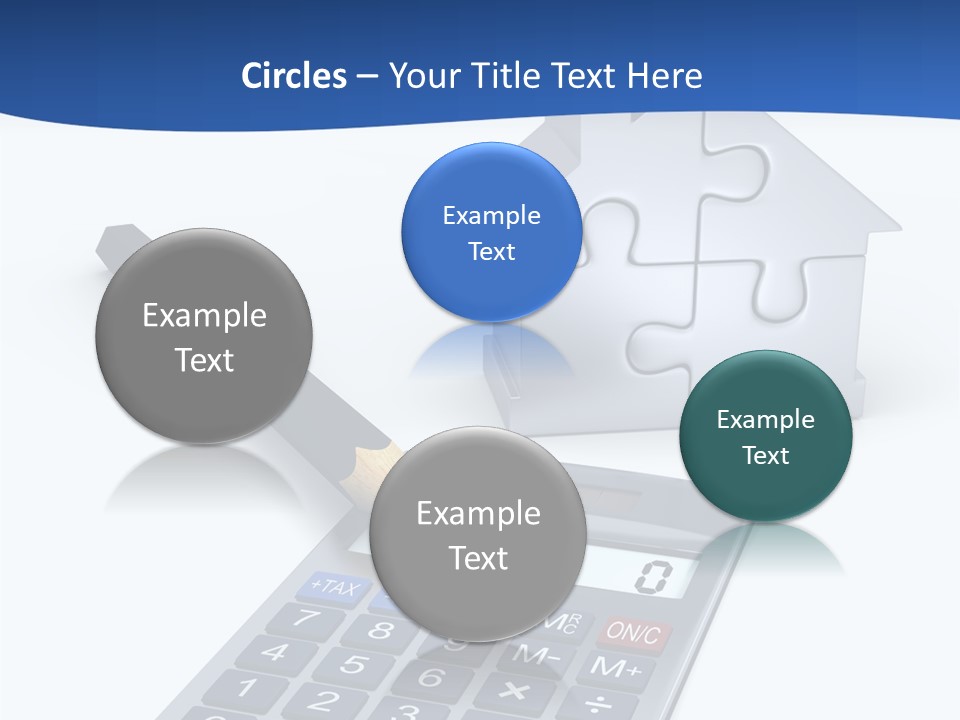 Silver White Background Jigsaw PowerPoint Template