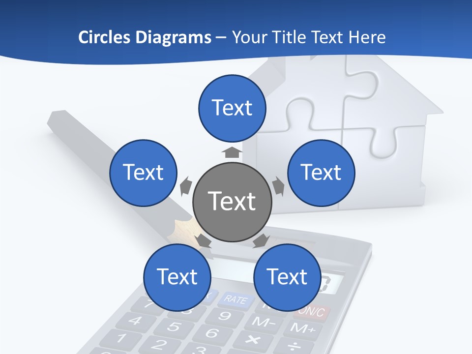 Silver White Background Jigsaw PowerPoint Template