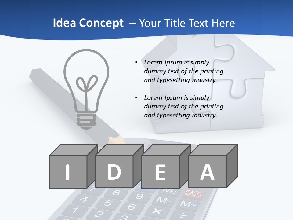 Silver White Background Jigsaw PowerPoint Template