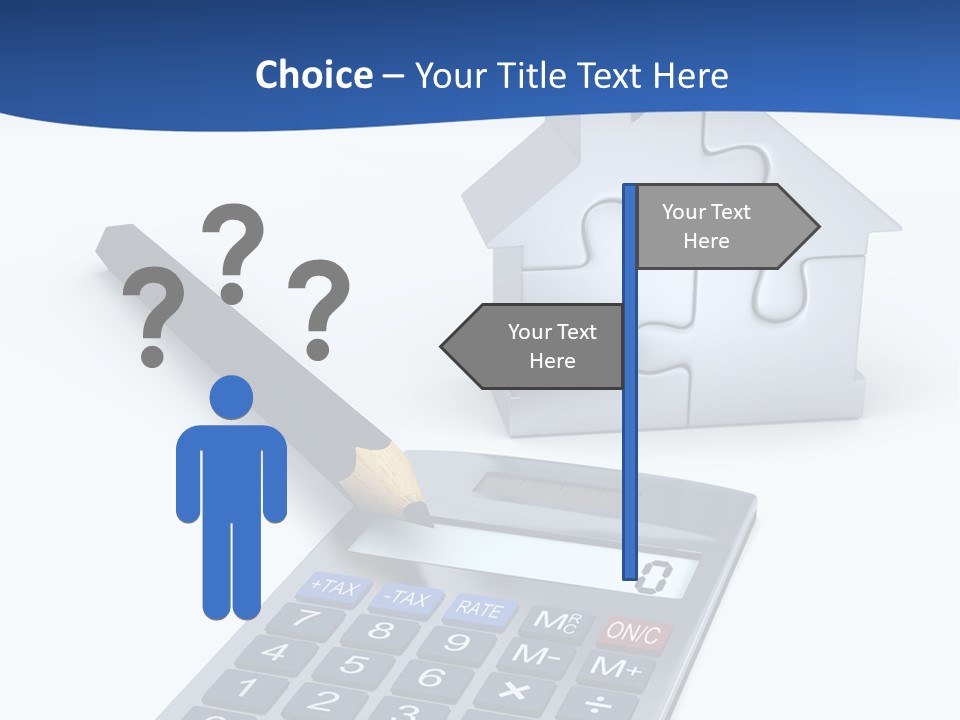 Silver White Background Jigsaw PowerPoint Template