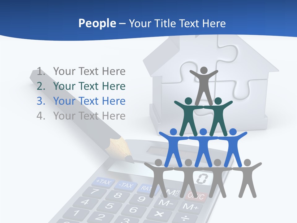 Silver White Background Jigsaw PowerPoint Template