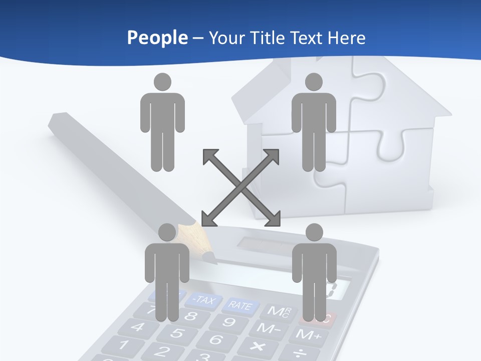 Silver White Background Jigsaw PowerPoint Template