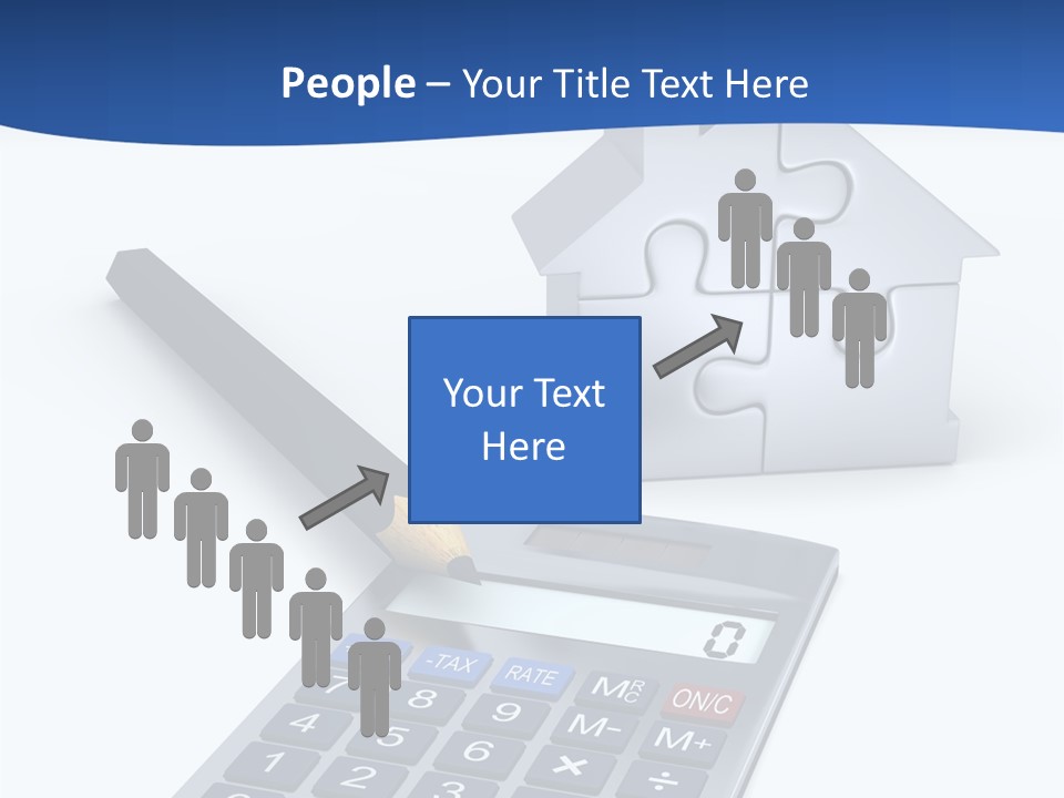 Silver White Background Jigsaw PowerPoint Template