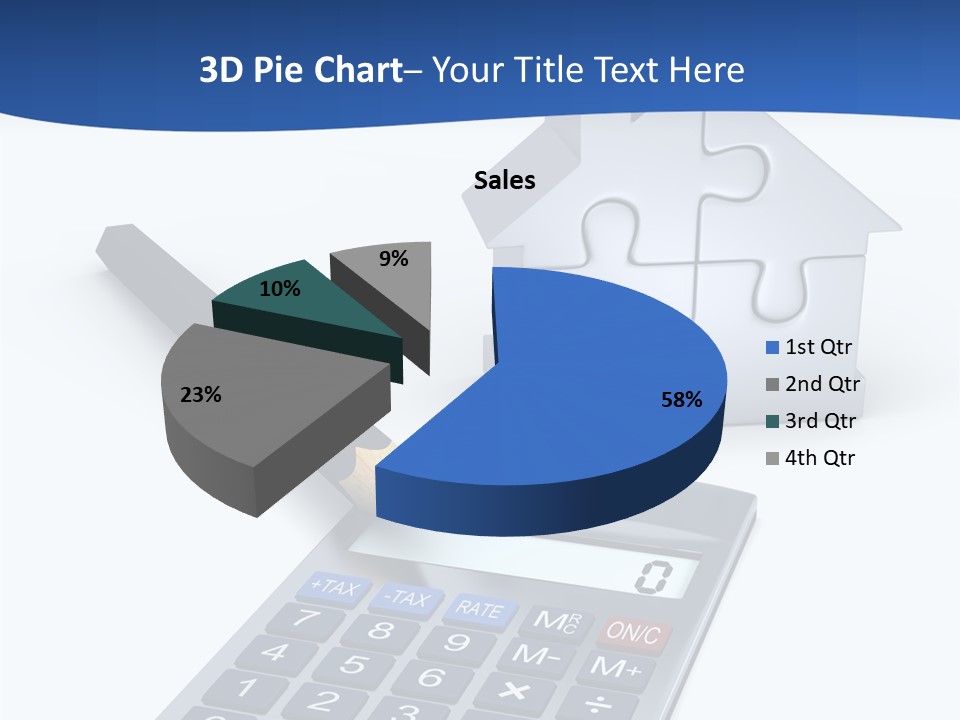 Silver White Background Jigsaw PowerPoint Template