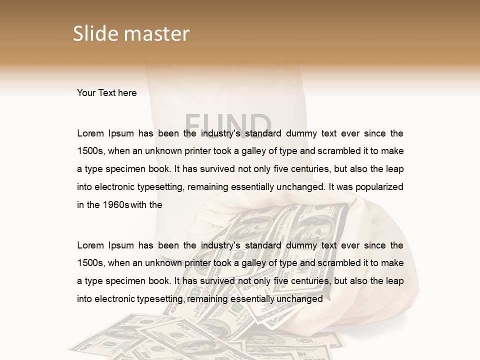 Institutional Closeup Currency PowerPoint Template