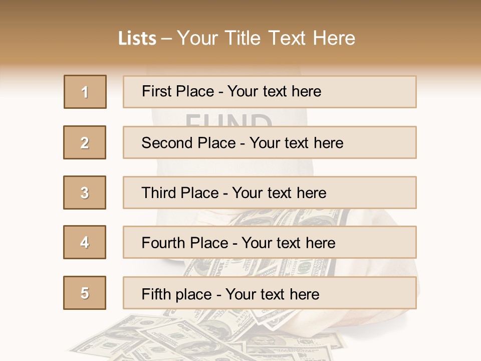 Institutional Closeup Currency PowerPoint Template