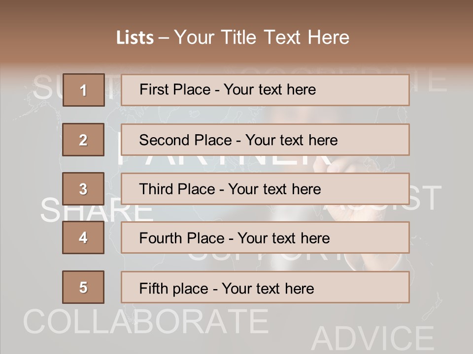 Pointing Text List PowerPoint Template