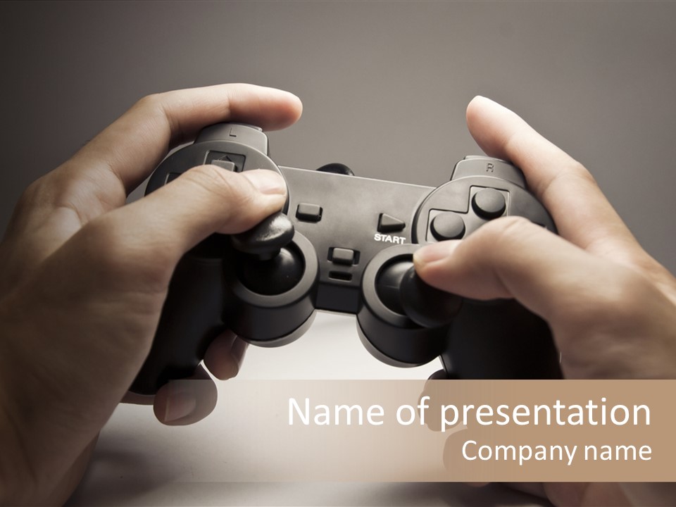 Video Game Pads Play PowerPoint Template