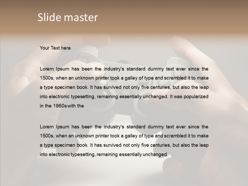 Video Game Pads Play PowerPoint Template