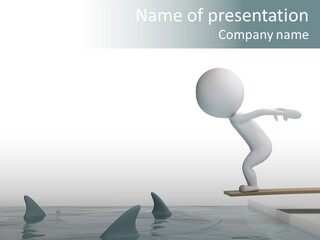 Pool Human Diving Board PowerPoint Template