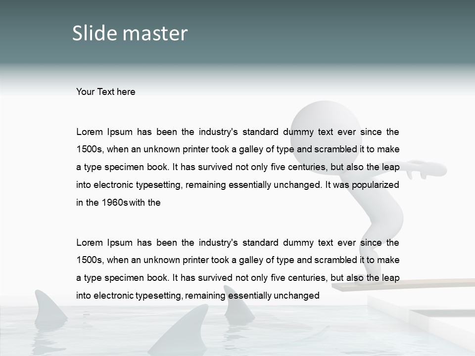 Pool Human Diving Board PowerPoint Template