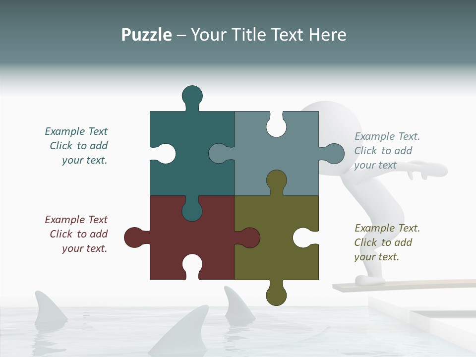 Pool Human Diving Board PowerPoint Template