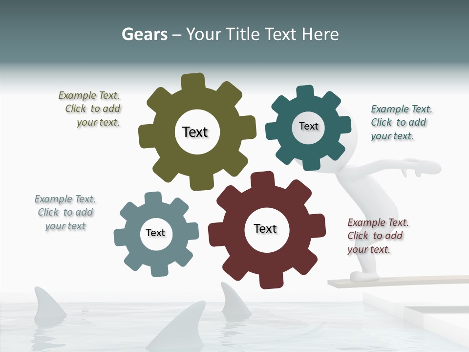 Pool Human Diving Board PowerPoint Template