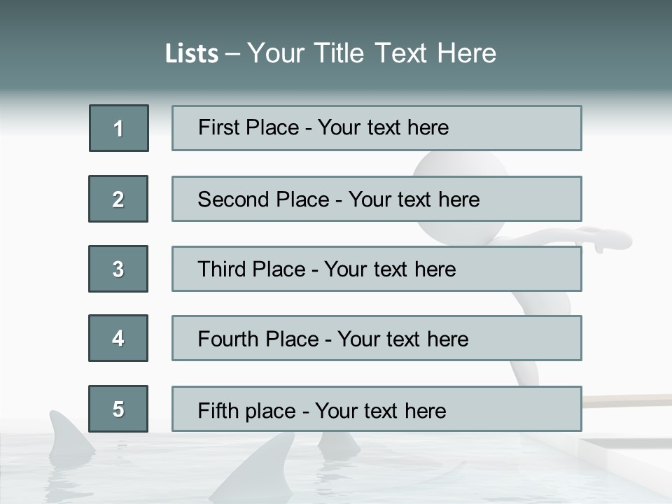 Pool Human Diving Board PowerPoint Template