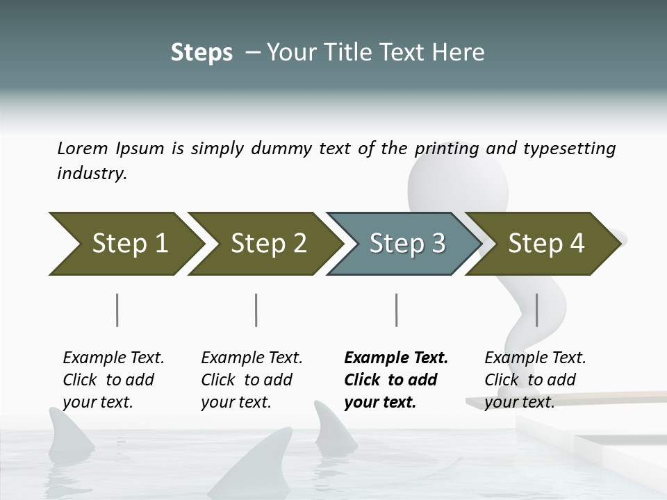 Pool Human Diving Board PowerPoint Template