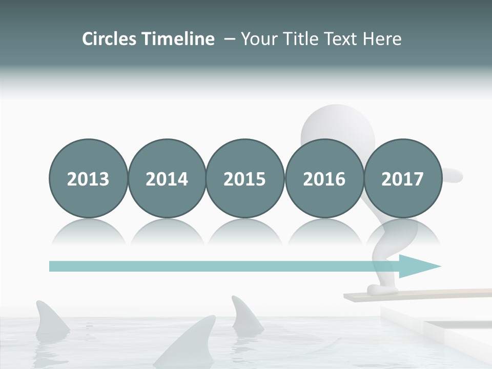 Pool Human Diving Board PowerPoint Template