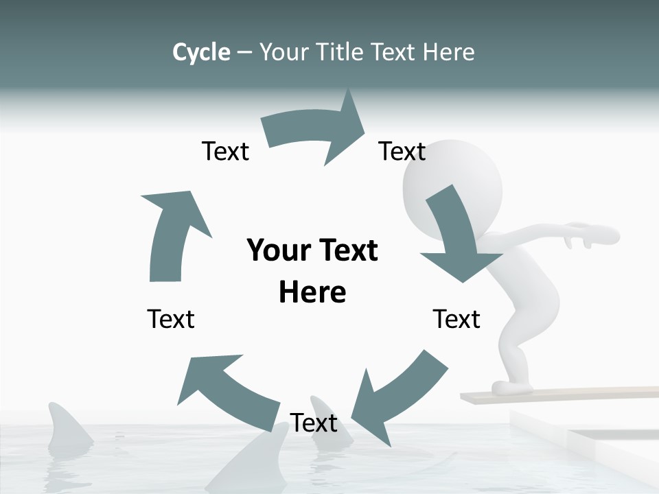 Pool Human Diving Board PowerPoint Template