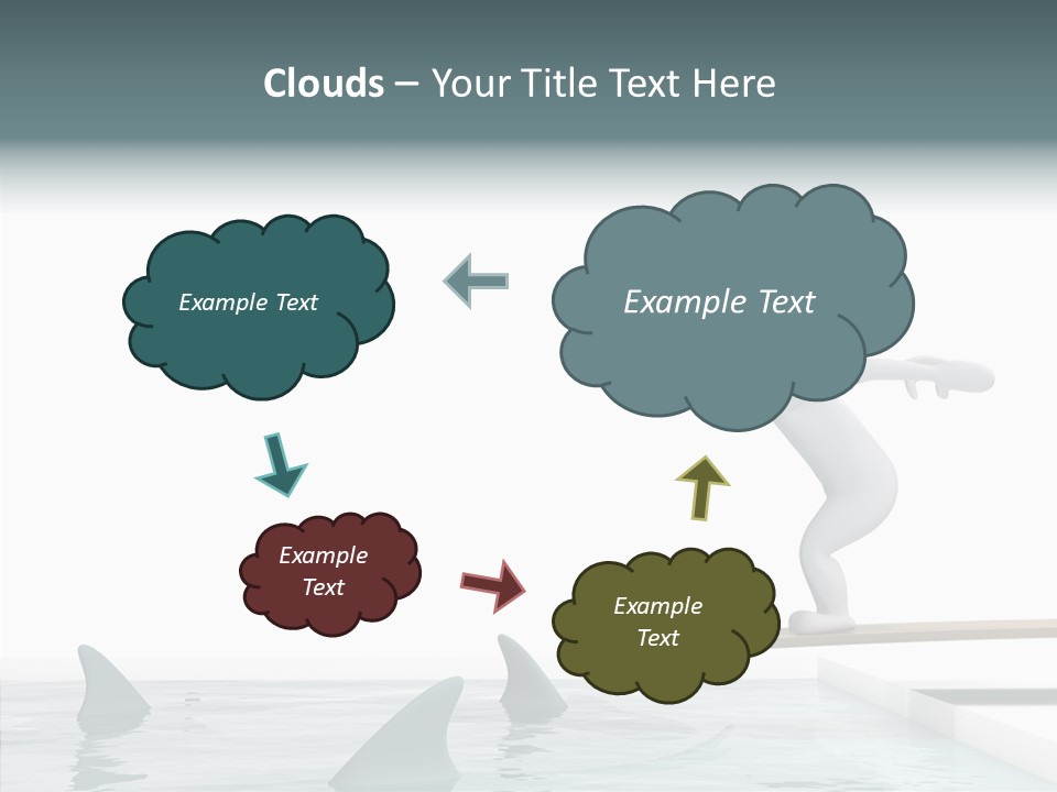 Pool Human Diving Board PowerPoint Template