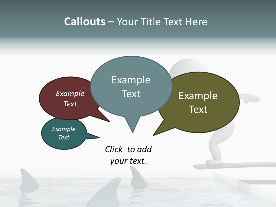 Pool Human Diving Board PowerPoint Template