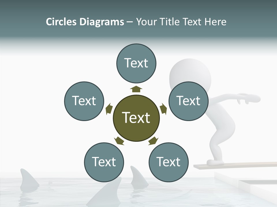 Pool Human Diving Board PowerPoint Template