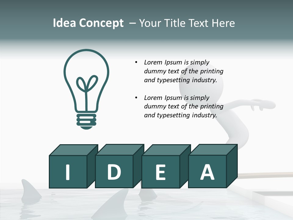 Pool Human Diving Board PowerPoint Template