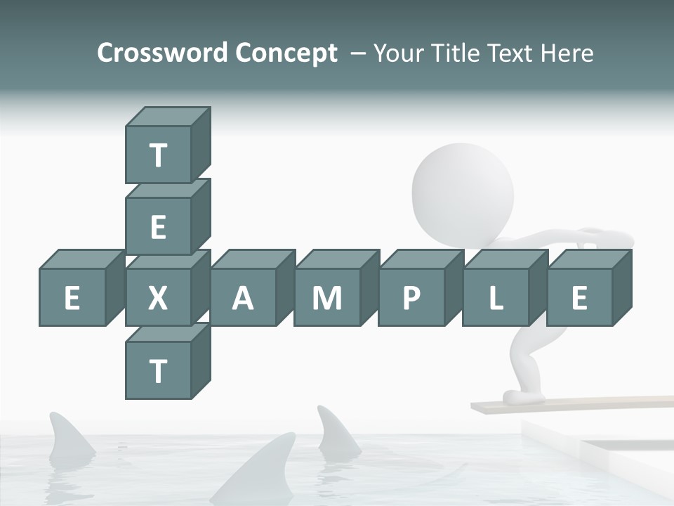 Pool Human Diving Board PowerPoint Template