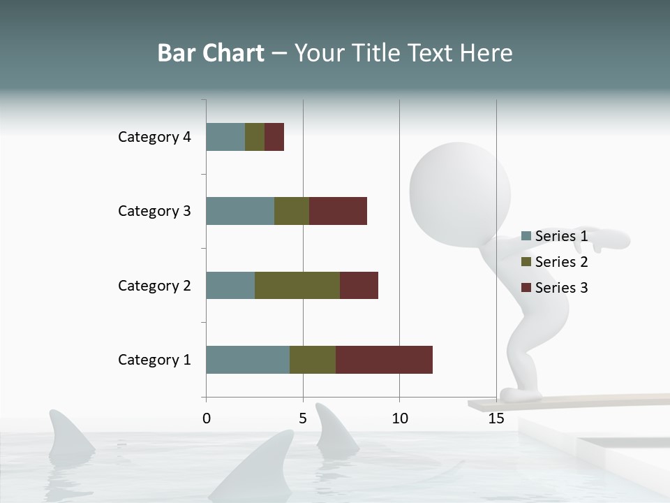 Pool Human Diving Board PowerPoint Template
