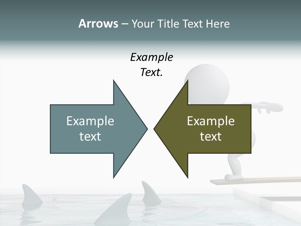 Pool Human Diving Board PowerPoint Template