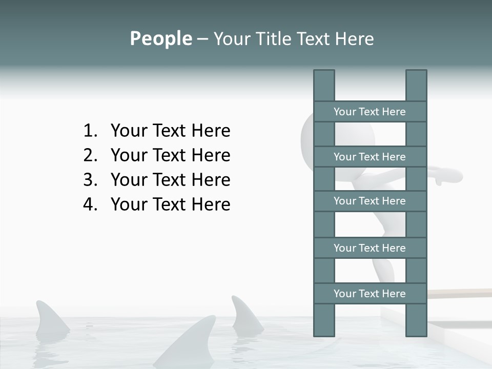 Pool Human Diving Board PowerPoint Template