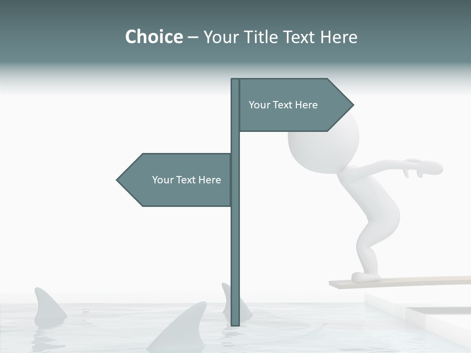 Pool Human Diving Board PowerPoint Template