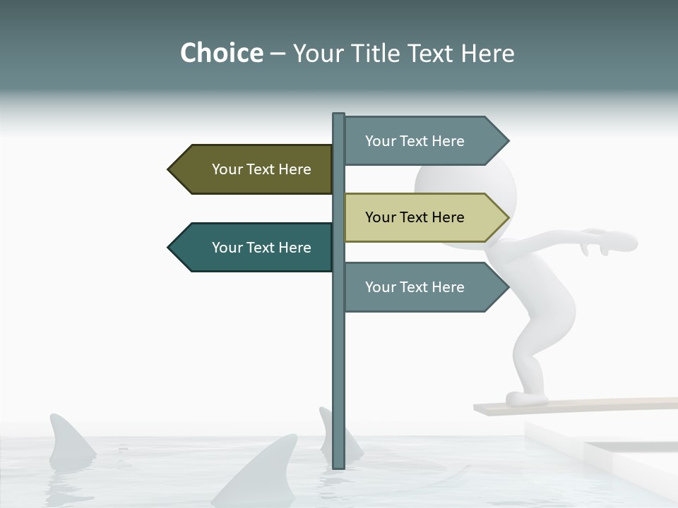 Pool Human Diving Board PowerPoint Template