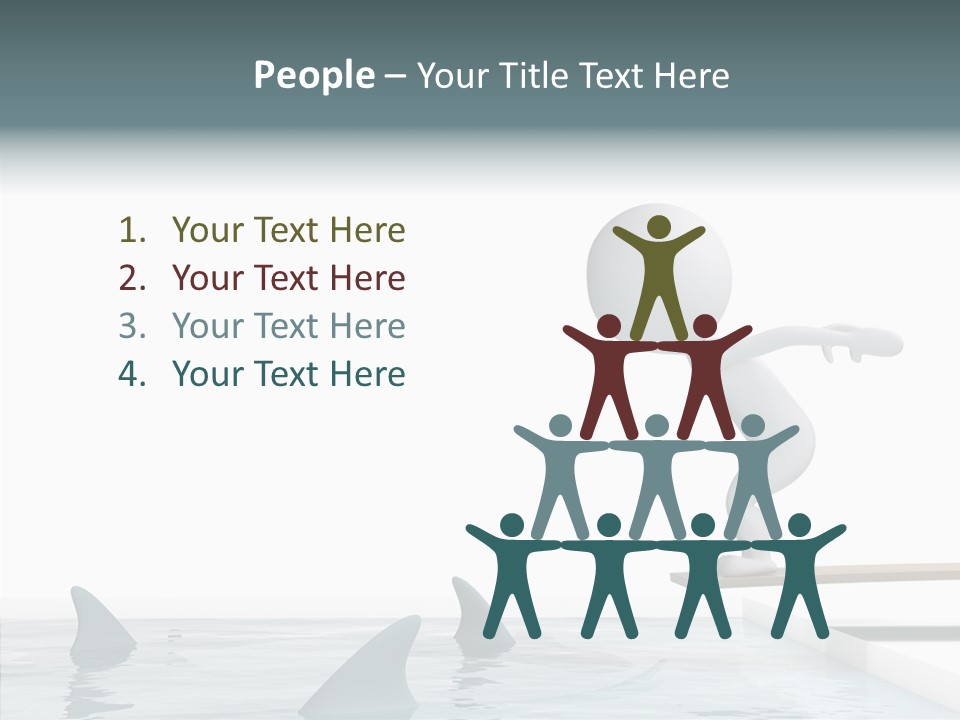 Pool Human Diving Board PowerPoint Template