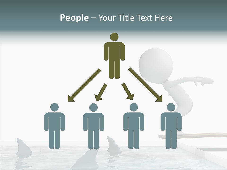 Pool Human Diving Board PowerPoint Template