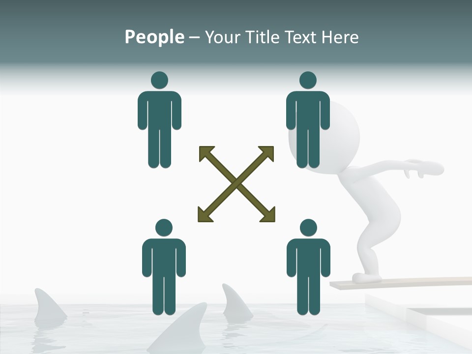Pool Human Diving Board PowerPoint Template