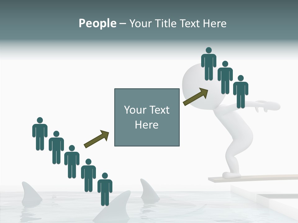Pool Human Diving Board PowerPoint Template