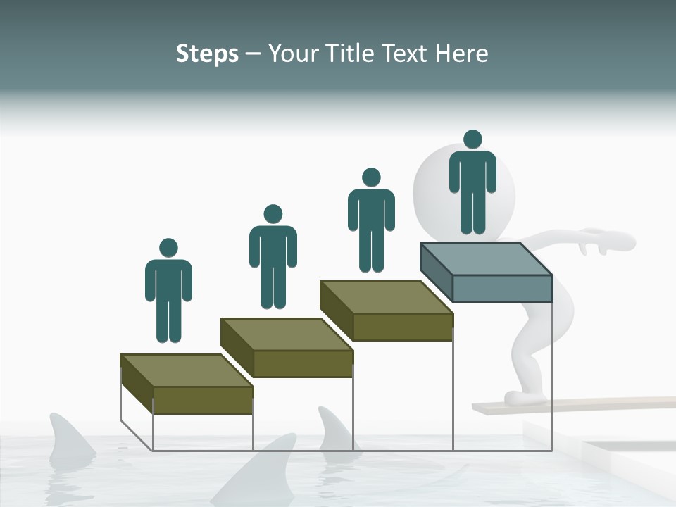 Pool Human Diving Board PowerPoint Template