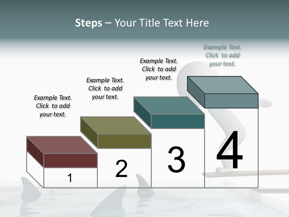 Pool Human Diving Board PowerPoint Template