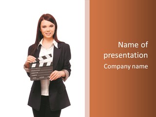 Young Frame Brunette PowerPoint Template