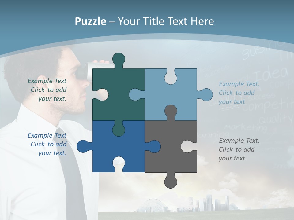 City Binocular Observe PowerPoint Template