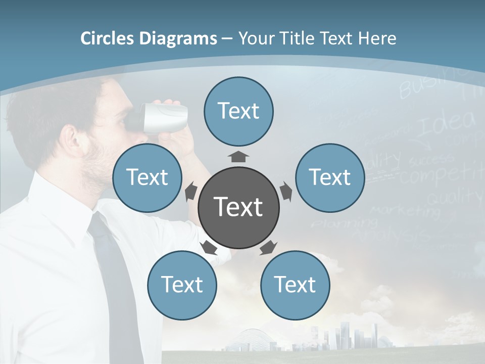 City Binocular Observe PowerPoint Template