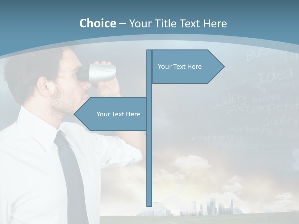 City Binocular Observe PowerPoint Template