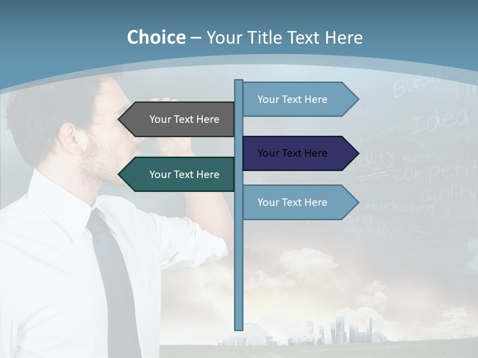 City Binocular Observe PowerPoint Template