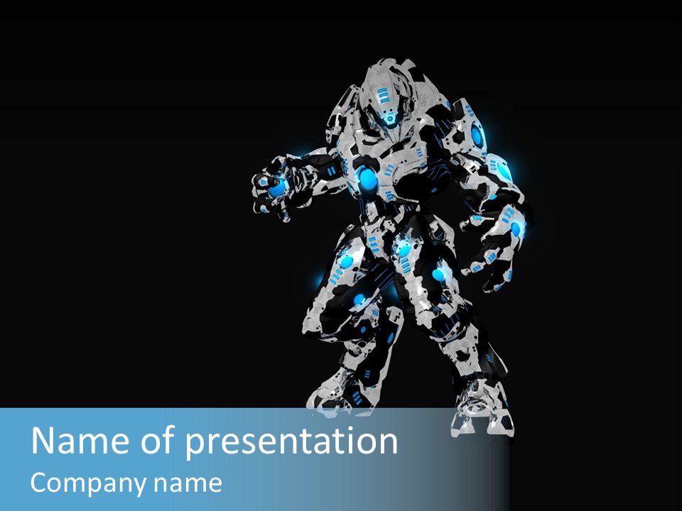 Illustration Head Futuristic PowerPoint Template