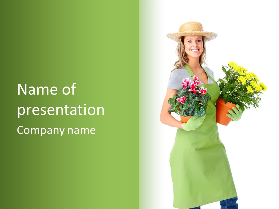 Woman Background Flower PowerPoint Template