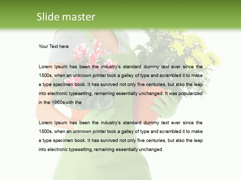 Woman Background Flower PowerPoint Template