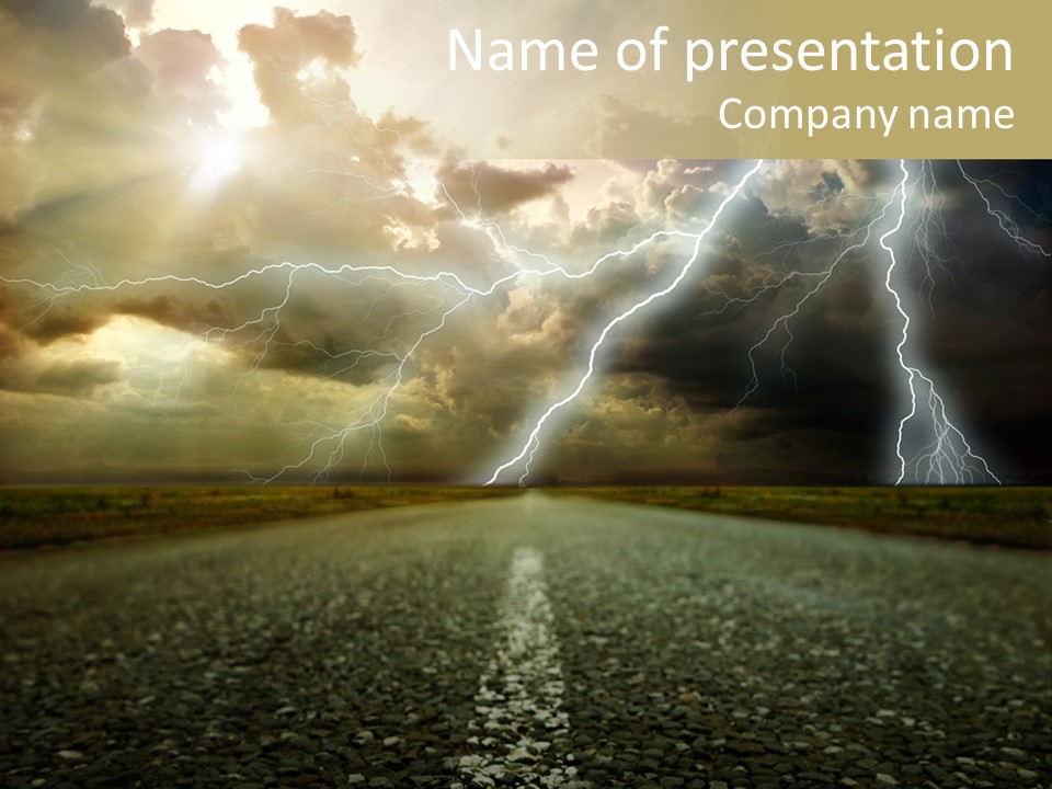 Lane Yellow Dramatic PowerPoint Template